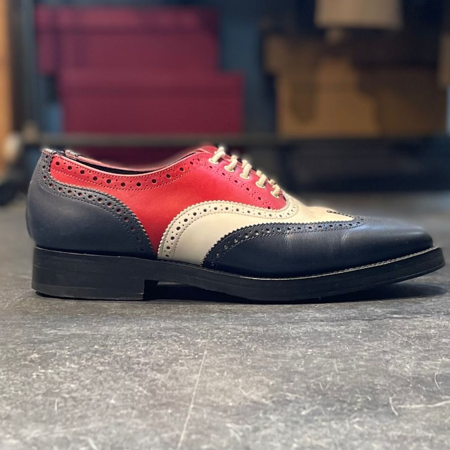 【Tricker’s】トリッカーズ ニードルス別注 ウイングチップ トリコロール サイズ UK8