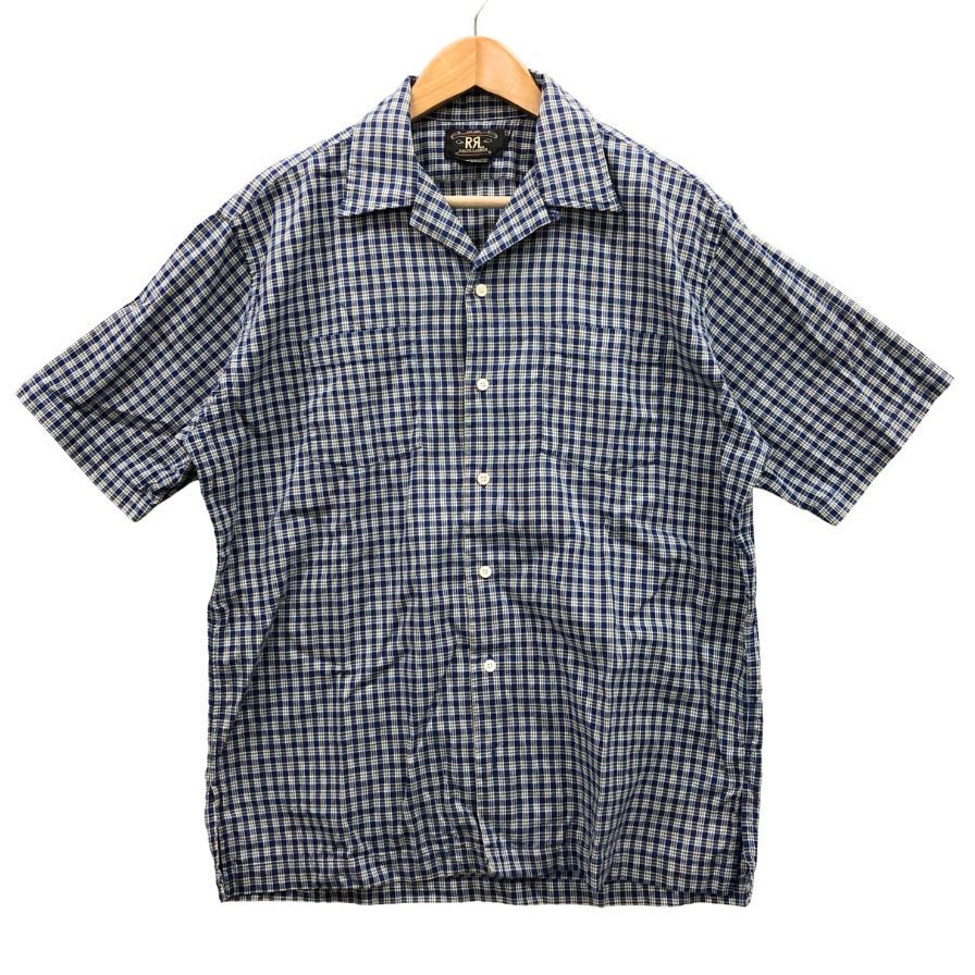 【RRL Ralph Lauren】ダブルアールエル オープンカラーシャツ サイズL ブルー
