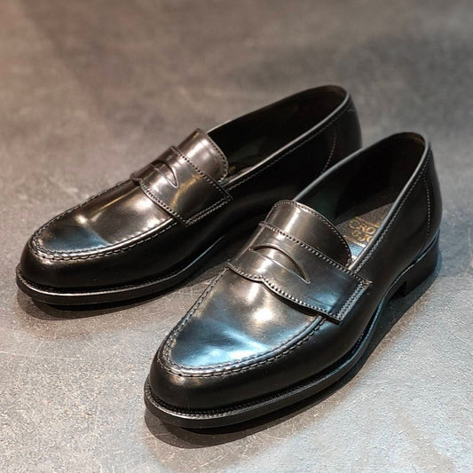 新品未使用 【CROCKETT&JONES】クロケット&ジョーンズ ビームスF別注 メイン2 ローファー コードバン ブラック サイズUK5E 376ラスト