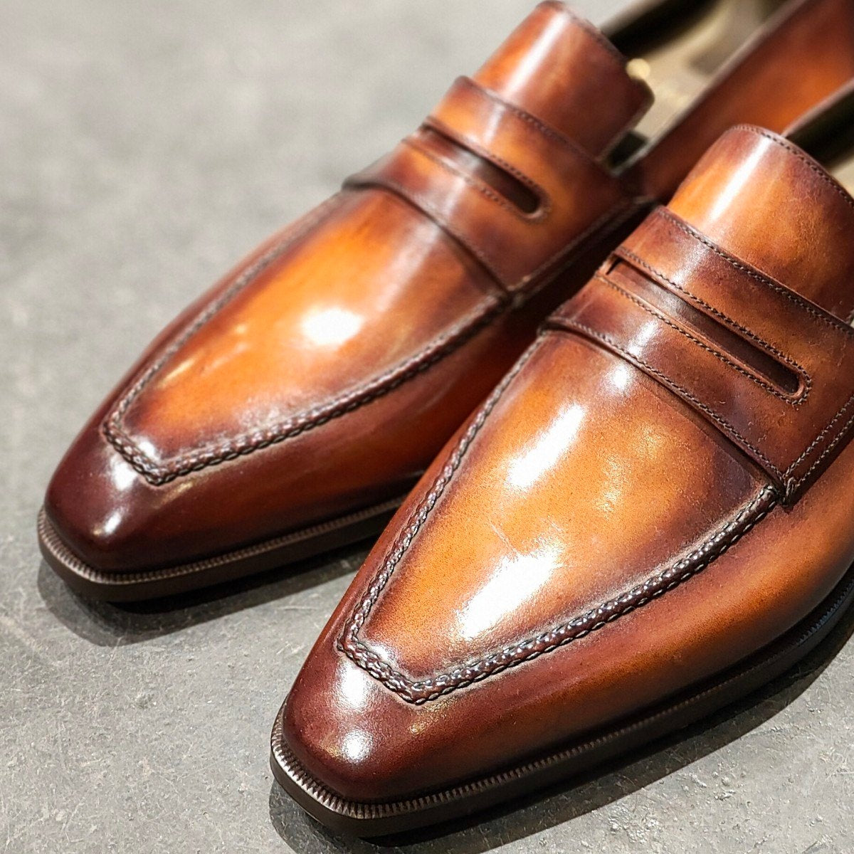 新品未使用 【BERLUTI】ベルルッティ アンディ ローファー カーフ パティーヌ ブラウン サイズ UK9