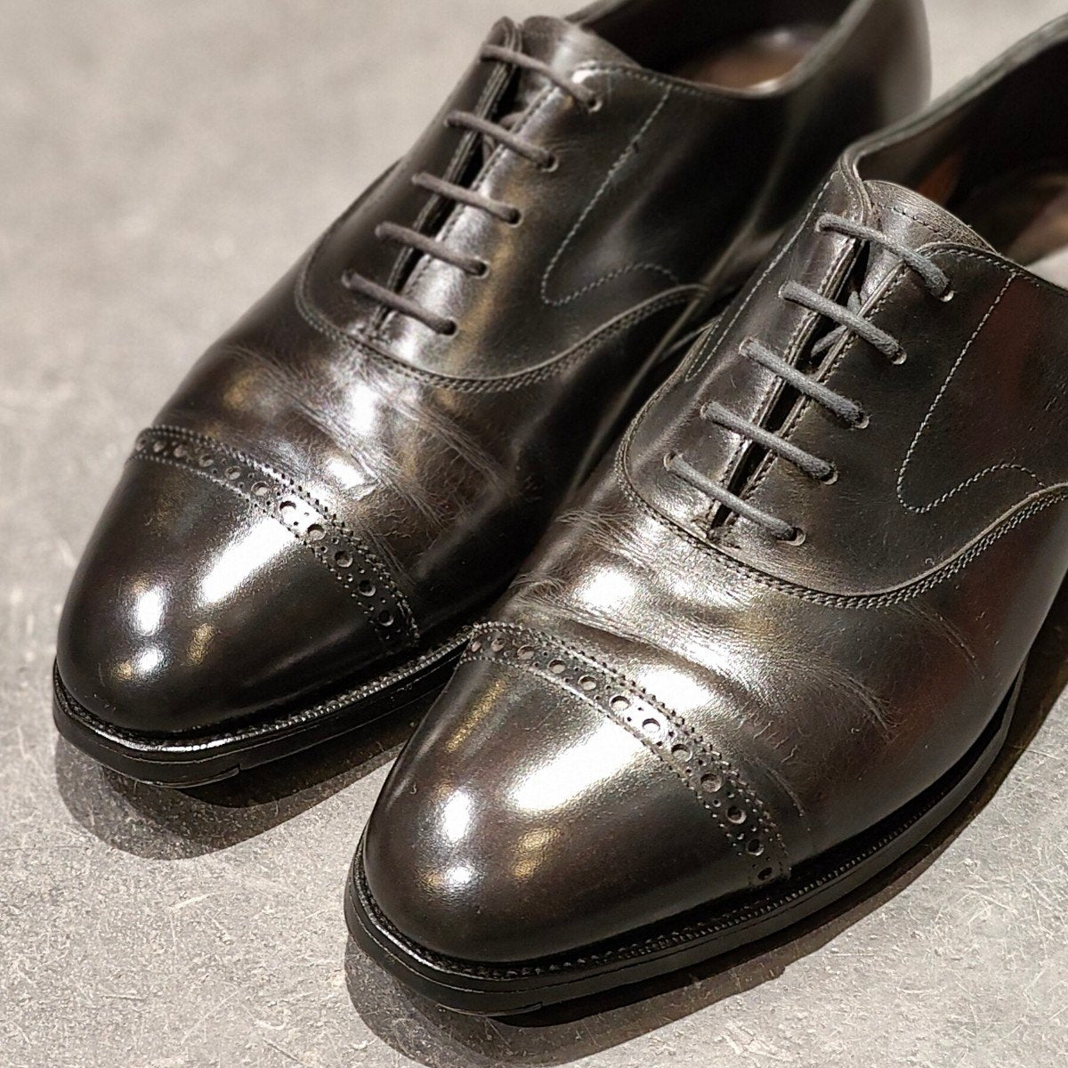 【EDWARD GREEN】エドワードグリーン バークレー パンチドキャップトゥ ブラック サイズ UK6.5E 202ラスト参考定価¥245,300-