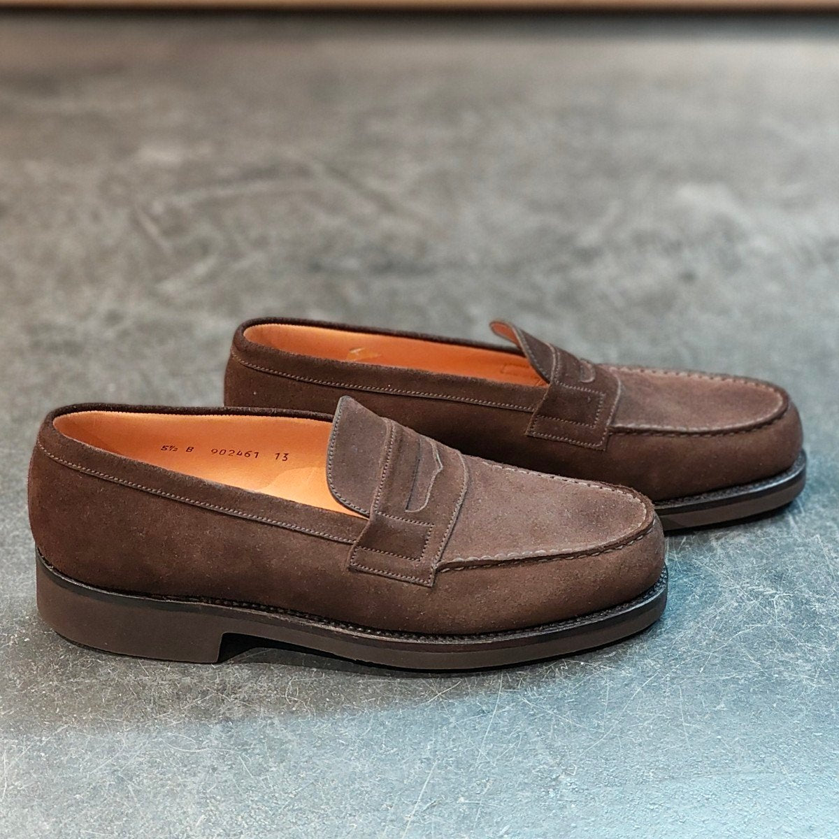 新品未使用 【J.M.WESTON】ジェイエムウエストン 旧旧ロゴ 180 シグネチャーローファー スエード ブラウン 5.5B 定価¥151,800-