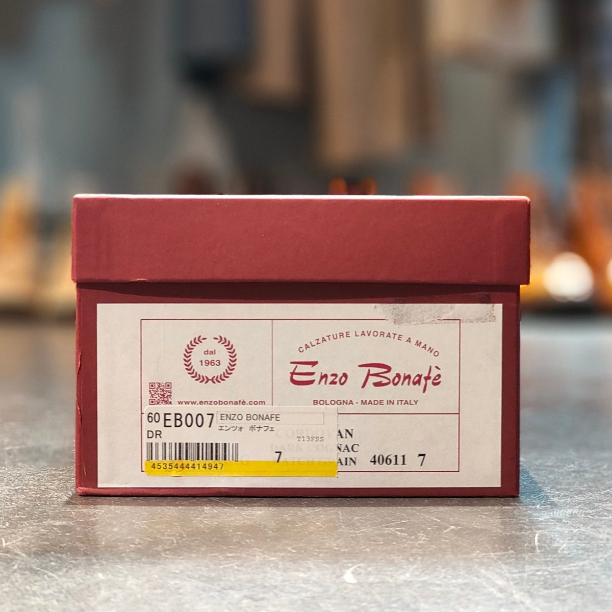 希少 新品未使用 【Enzo Bonafe】エンツォボナフェ ベーリング Uチップ コードバン ダークコニャック ハッチグレイン サイズ UK7