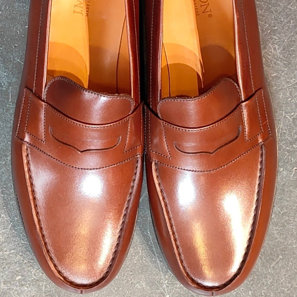 希少 新品未使用【J.M.WESTON】ジェイエムウエストン 180 シグニチャーローファー ボックスカーフ レッドエトラスコ サイズ UK9C 41ラスト 定価¥156,200-