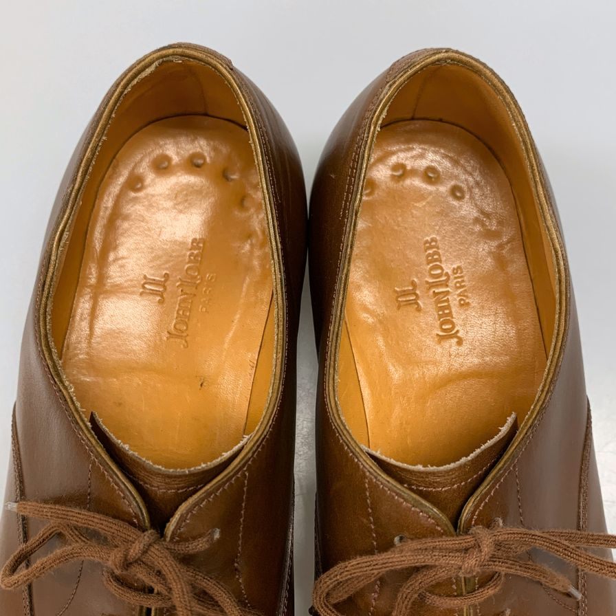 希少 美品【JOHN LOBB】ジョンロブ Sスタンプ シティ ストレートチップ カーフ ブラウン サイズ UK6E 8695ラスト