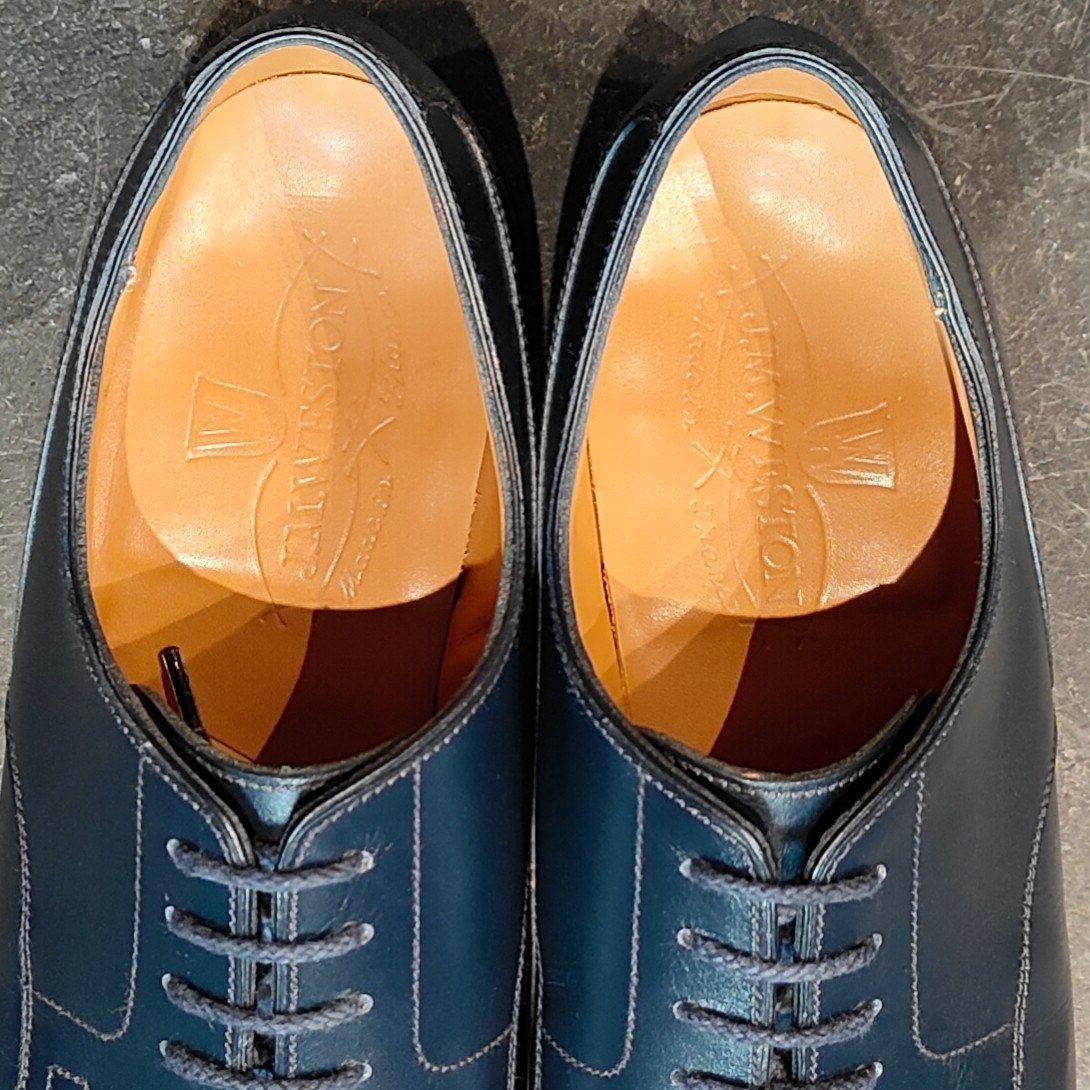 極美品【J.M.WESTON】ジェイエムウエストン 641 ゴルフ Uチップ ボックスカーフ ブルー サイズ UK5C 31ラスト 定価¥168,300-