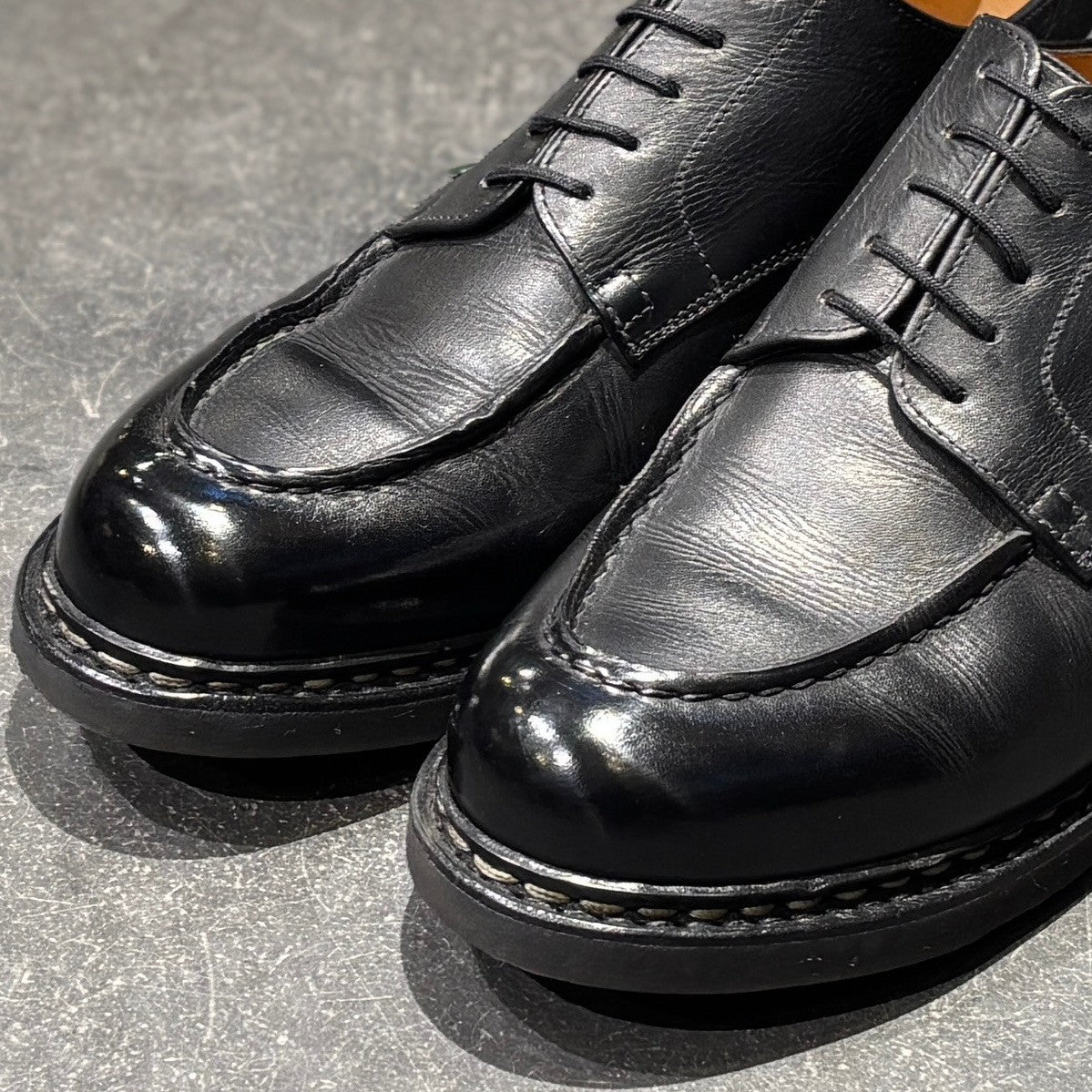 【Paraboot】パラブーツ レザーシューズ シャンボード Uチップ リスレザー ブラック サイズUK9.5 参考定価¥99,000-