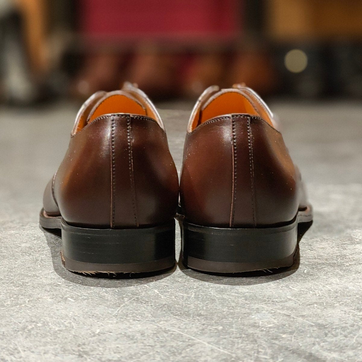 美品【J.M.WESTON】ジェイエムウエストン 300 旧ロゴ ストレートチップ カーフ チョコレート UK6D 11ラスト 参考定価¥165,000-