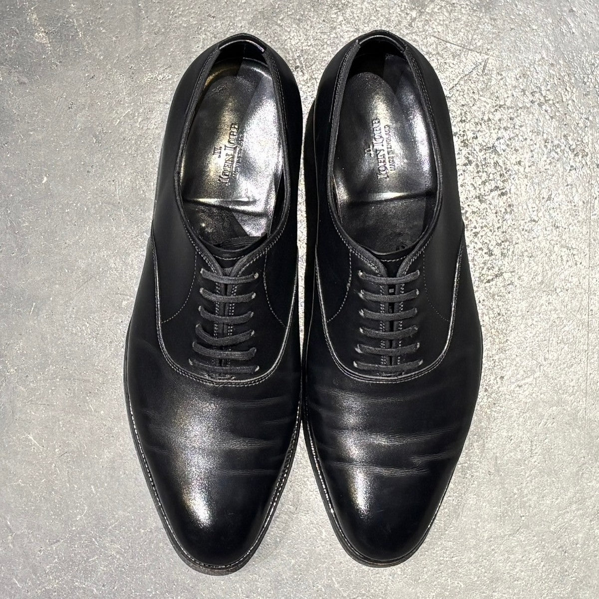 【JOHN LOBB】ジョンロブ レザーシューズ ガニエル2 プレーントゥ カーフ ブラック サイズ UK5.5E 7000ラスト