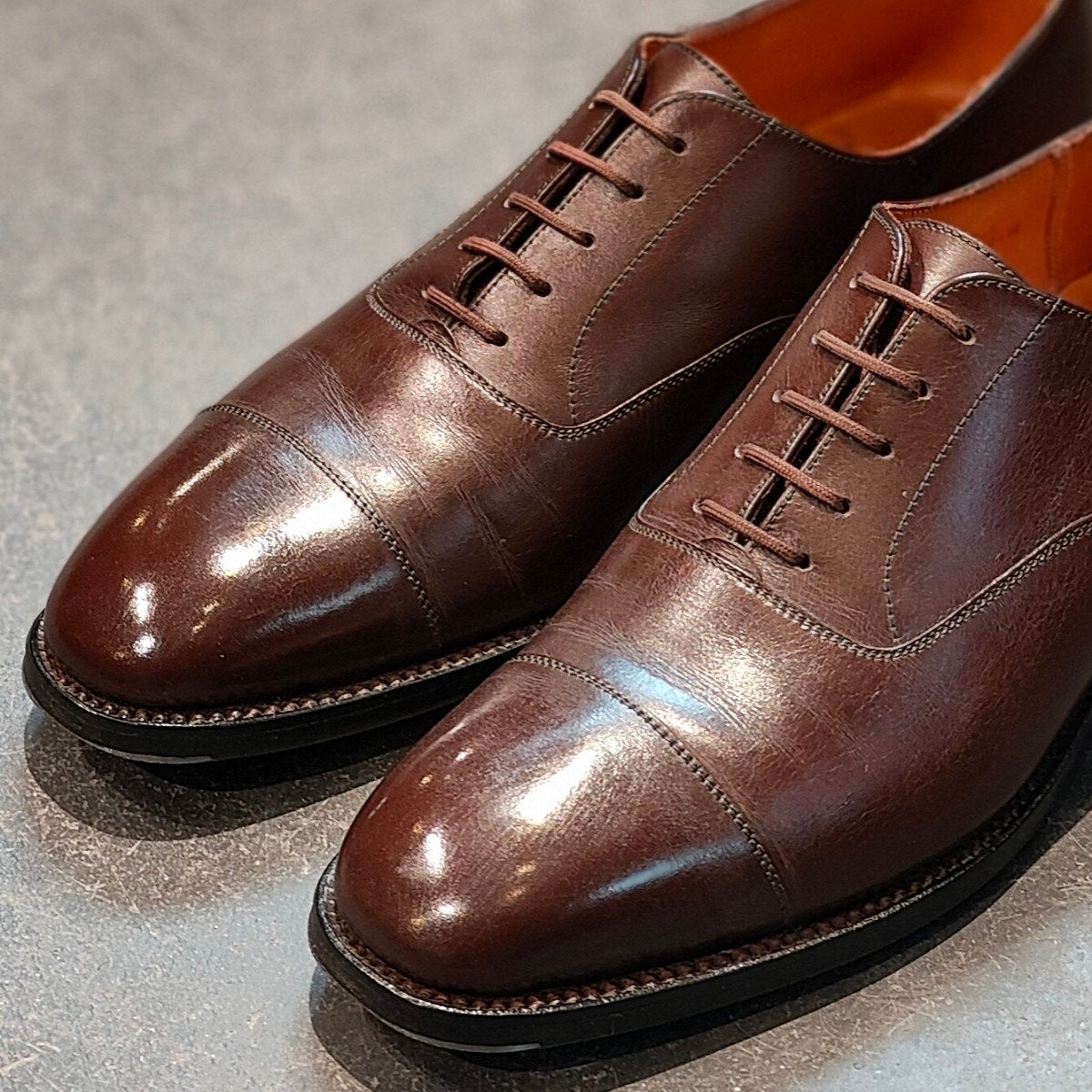 美品 【J.M.WESTON】ジェイエムウエストン 300 ストレートチップ Bスタンプ カーフ ダークブラウン サイズ6C 11ラスト 参考定価170,500-