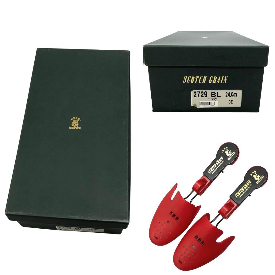 【SCOTCH GRAIN】スコッチグレイン ビジネスシューズ カーフ ブラック(黒) サイズ 24㎝ 3E ラスト