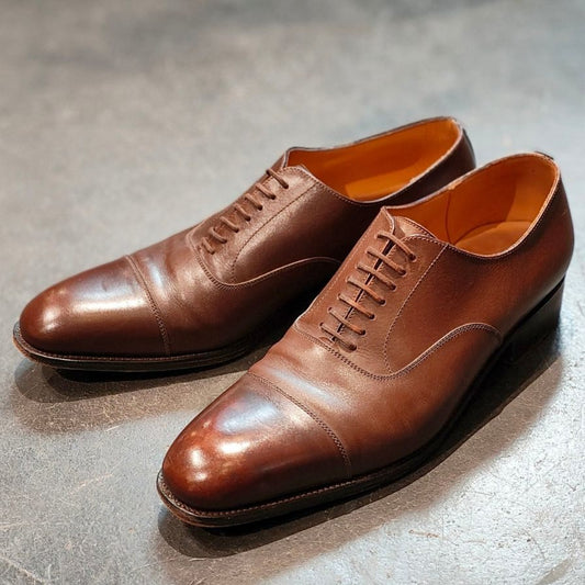 【J.M.WESTON】ジェイエムウエストン 415 ストレートチップ カーフ ブラウンサイズUK7.5D J6ラスト