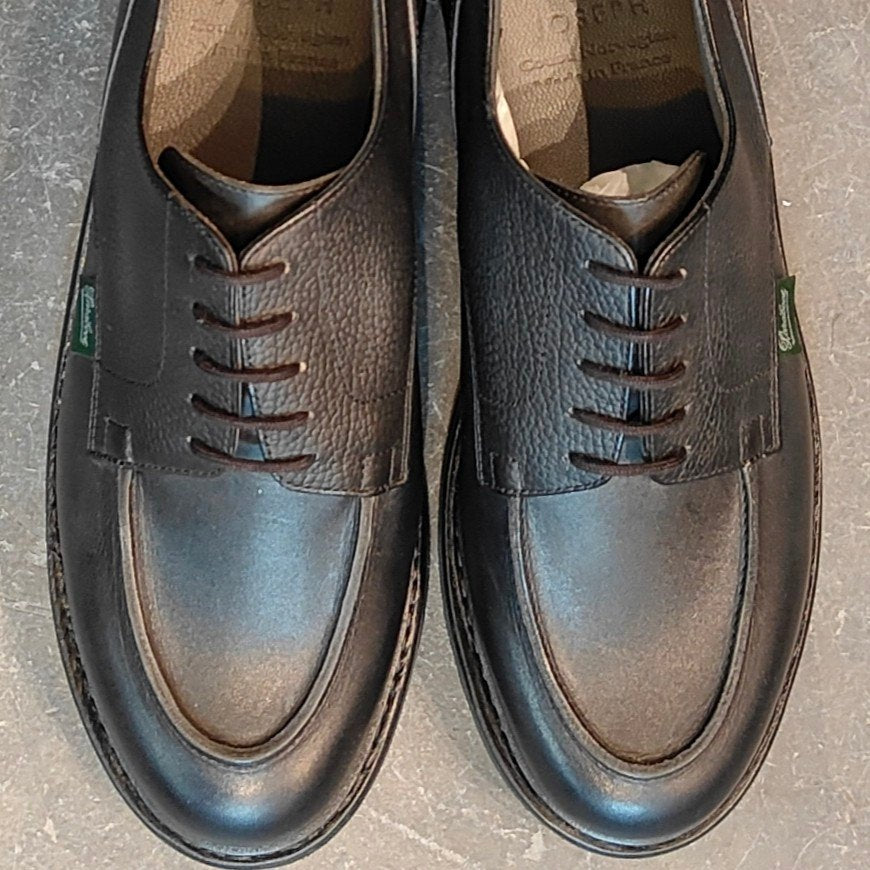 希少 新品未使用【Paraboot】パラブーツ ジョセフ別注 シャンボード Uチップ リスレザーグレインレザーコンビ ブラック サイズ UK7 参考定価¥121,000-