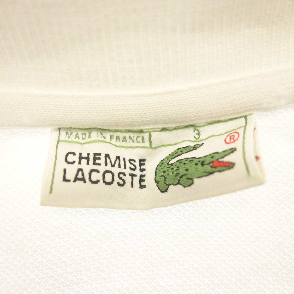 【LACOSTE】ラコステ 80年代中期 フレラコ ポロシャツ フランス製 ホワイト サイズ 3