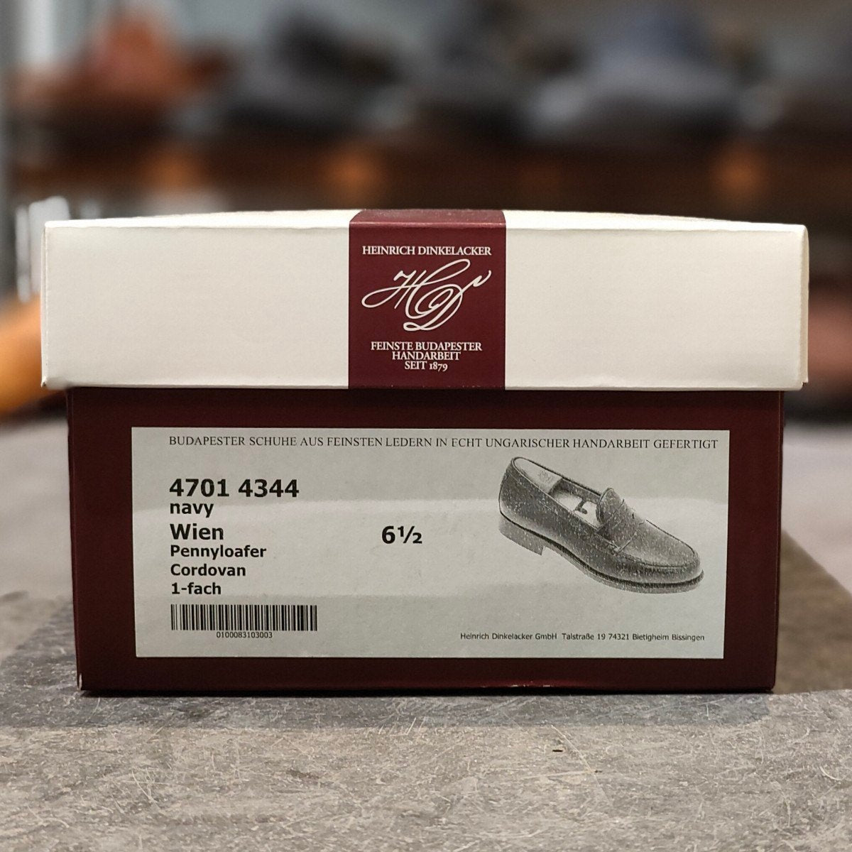 希少 新品未使用【HEINRICH DINKELACKER】ハインリッヒディンケラッカー ウィーン ローファー コードバン ネイビー サイズ UK6.5