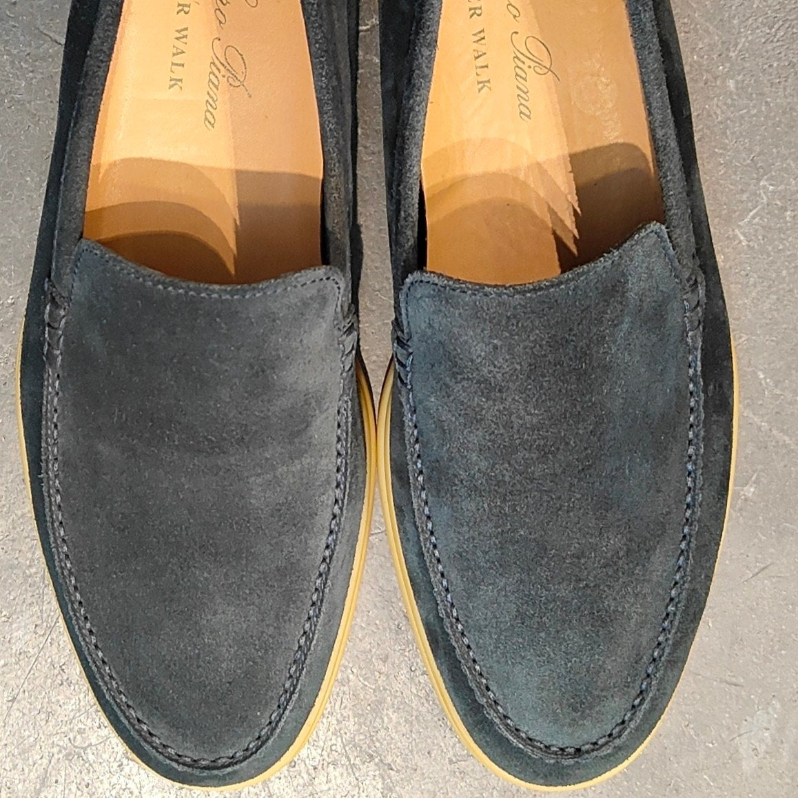 使用数回 【Loro Piana】ロロ・ピアーナ サマーウォーク ローファー スエード ブラック サイズ41 参考定価¥160,100-