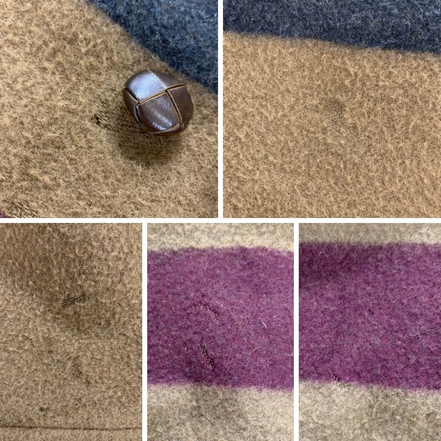 【MONTGOMERY】モンゴメリー バイ チベット ブランケットコート ロカバール ヴィンテージ マルチボーダー ブラウン メンズ サイズUK36