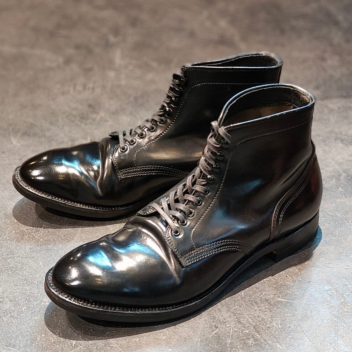 希少 【ALDEN】オールデン アナトミカ別注 1124 プレーントゥ ブーツ コードバン ブラック サイズUS9D モディファイドラスト