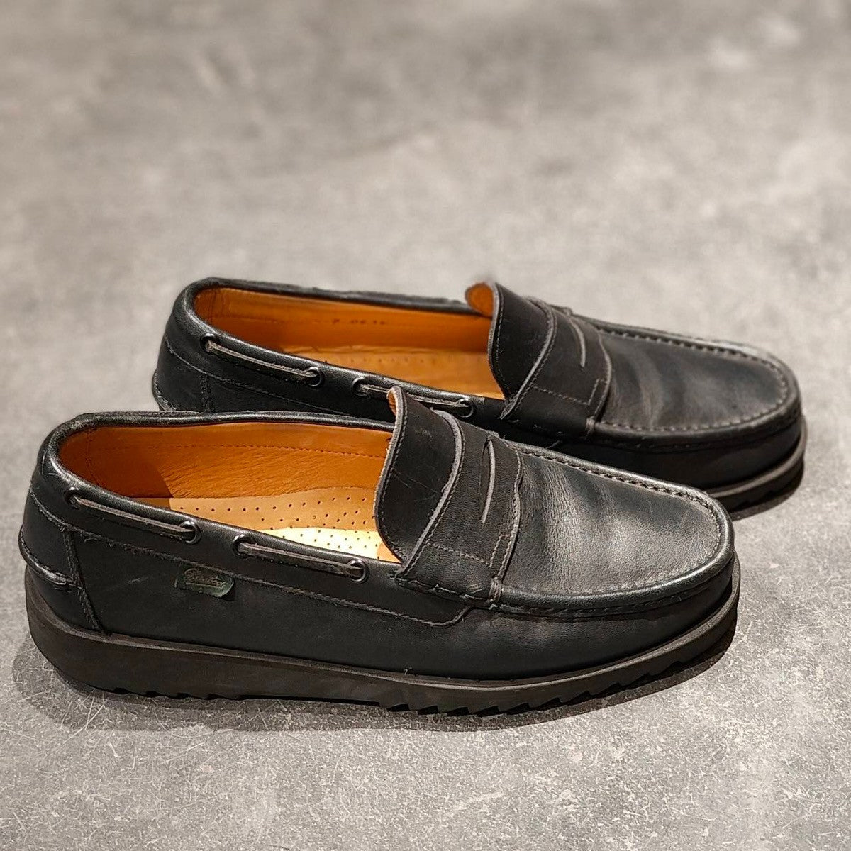 希少【PARABOOT】パラブーツ 0514 コインローファー ビームス別注 カーフ ネイビー サイズUK7