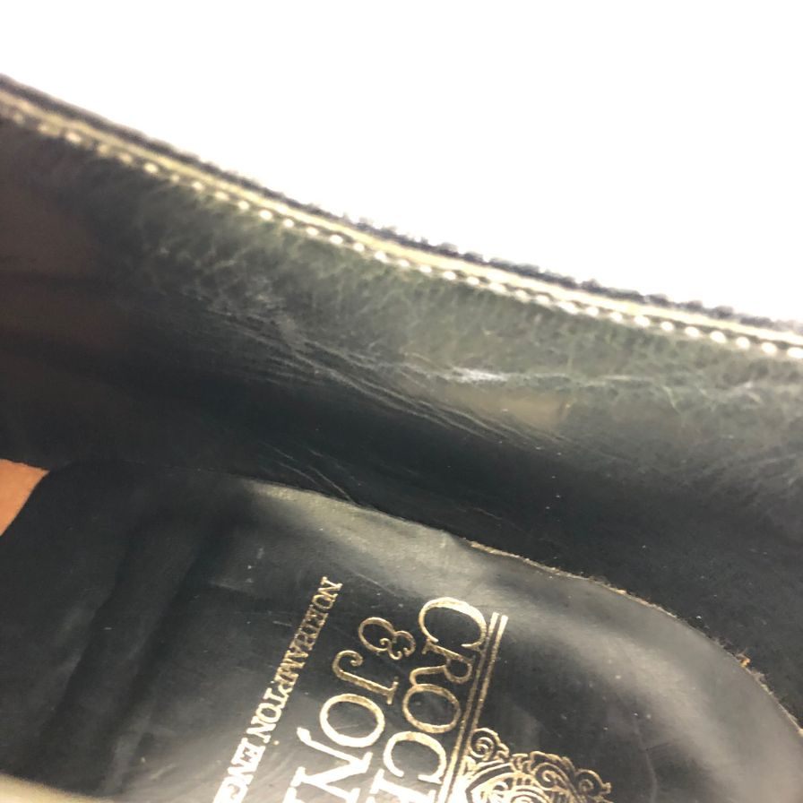 美品 【CROCKETT&JONES】クロケットアンドジョーンズ チェビオット フルブローグ グレインレザーカーフコンビ ブラックホワイト サイズ UK5.5E