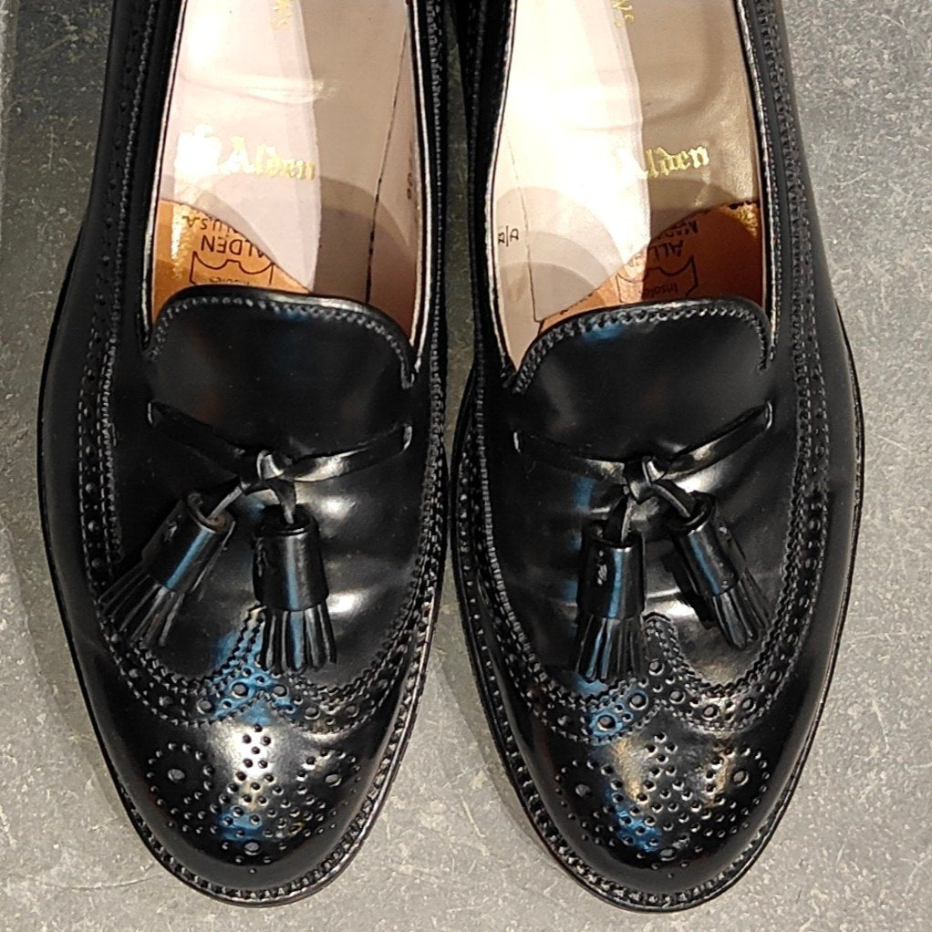 希少 極美品 【ALDEN】オールデン ユナイテッドアローズ別注 3906 タッセルローファー コードバンブラック サイズUS8D アバディーンラスト