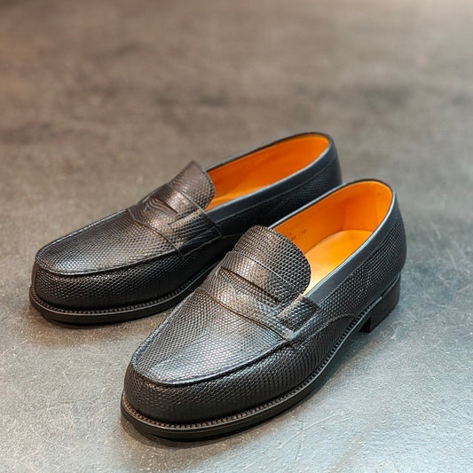 新品未使用 【J.M.WESTON】ジェイエムウエストン 180 ローファー リザード ネイビー サイズ 5.5D 41ラスト 定価¥341,000