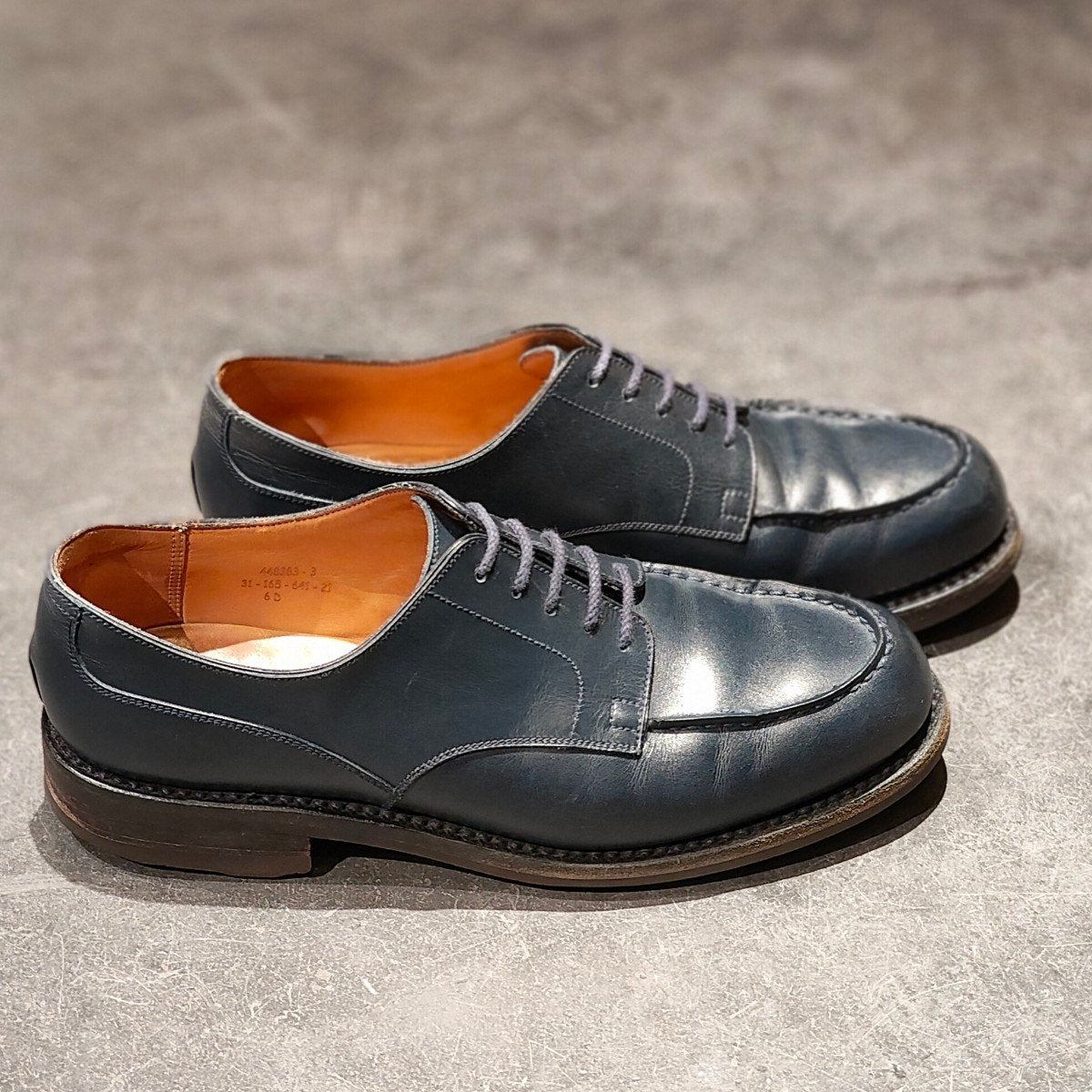 【J.M.WESTON】ジェイエムウエストン 641 ゴルフ Uチップ ブルーボックスカーフ サイズ UK6D 31ラスト 参考定価¥176,000-