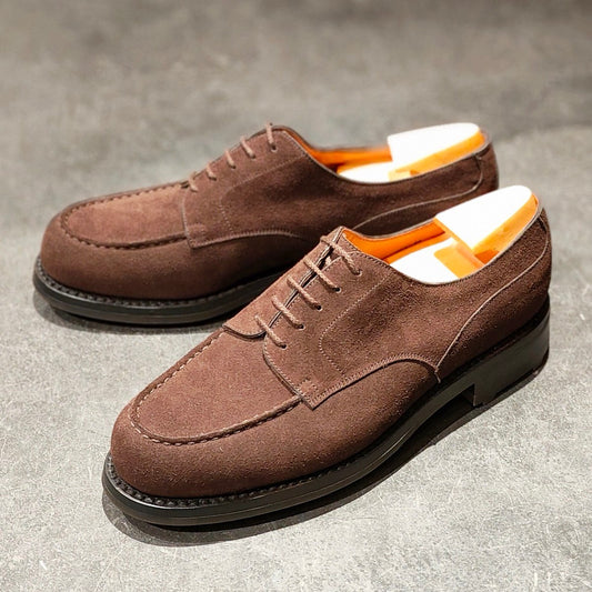 希少 使用数回【J.M.WESTON】ジェイエムウエストン 旧旧ロゴ 641 ゴルフ Uチップ スエード ブラウン サイズ UK6D 31ラスト 定価¥168,300-