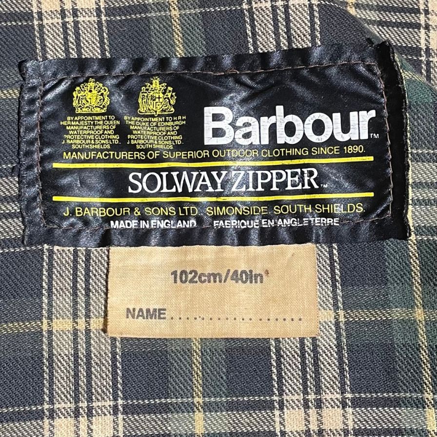 【BARBOUR】バブアー ソルウェイジッパー 2ワラント ブラウン系 サイズ40