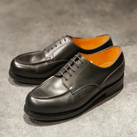 試着程度 【J.M.WESTON】ジェイエムウエストン 641 ゴルフ Uチップ ボックスカーフ ブラック サイズ UK7D 31ラスト 参考定価¥168,300-