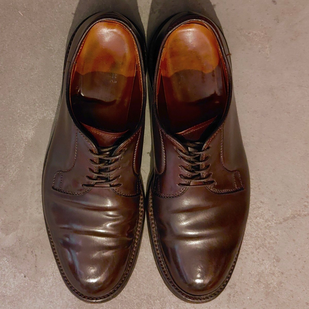 【ALDEN】オールデン 990 プレーントゥ コードバン ダークバーガンディ サイズ US7.5D バリーラスト 参考定価 ¥220,000-