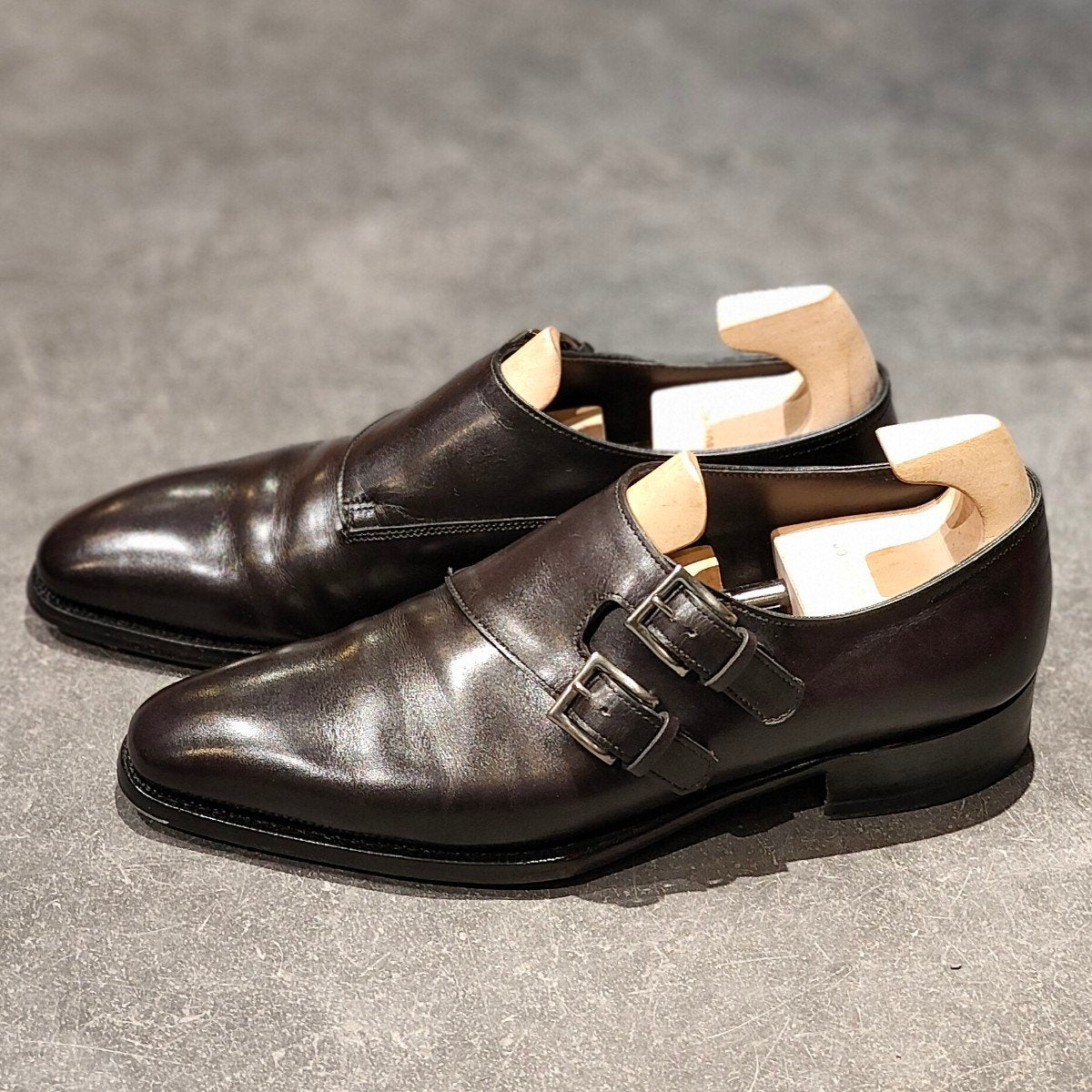 極美品 【JOHN LOBB】ジョンロブ チャペル ダブルモンクミュージアムカーフ ブラック サイズ UK6D 8000ラスト 参考定価¥344,300-