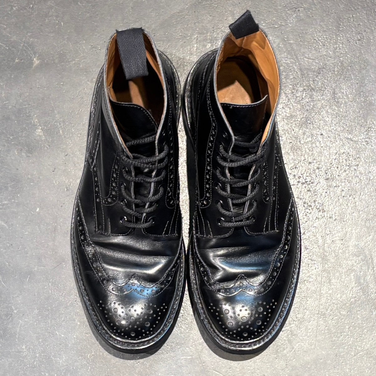 【Tricker’s】トリッカーズ ストウ S63419 カントリーブーツ カーフ ブラック サイズ UK9.5
