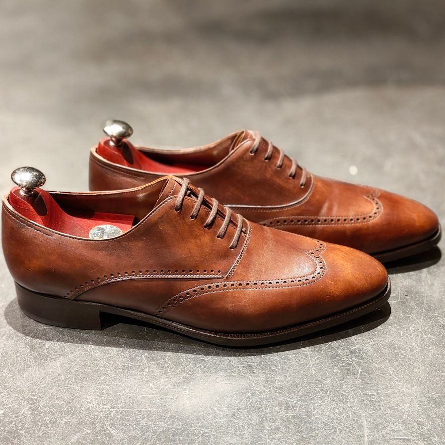 極美品 【JOHN LOBB】ジョンロブ ハットン ウイングチップ ミスティカーフ ブラウン サイズUK8.5E 7000ラスト