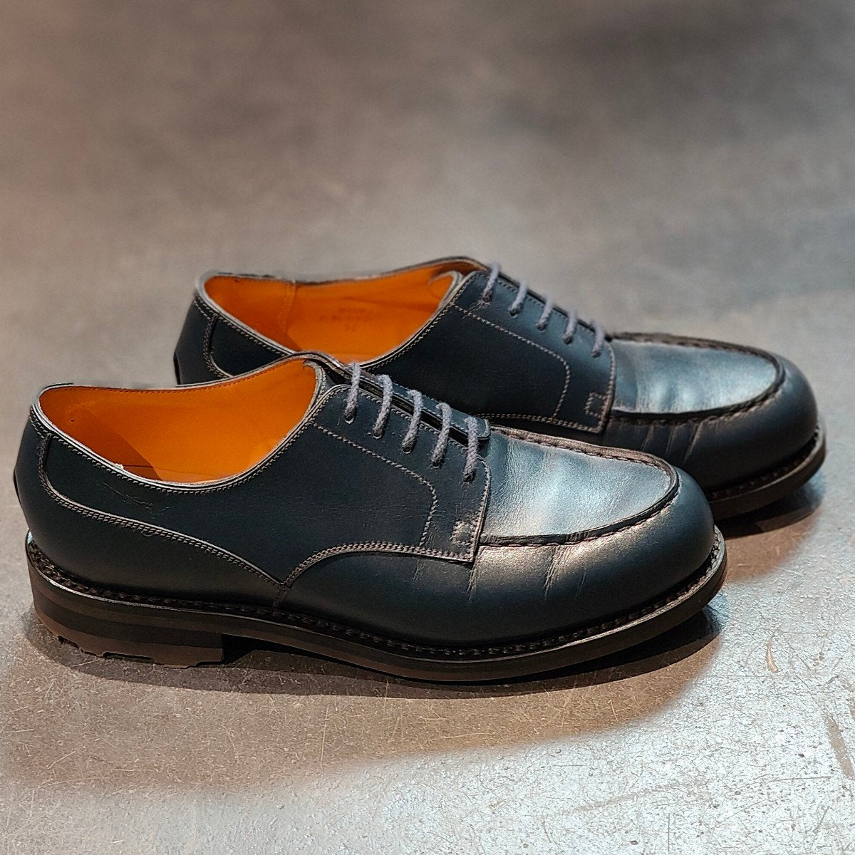 極美品【J.M.WESTON】ジェイエムウエストン 641 ゴルフ Uチップ ボックスカーフ ブルー サイズ UK5C 31ラスト 定価¥168,300-