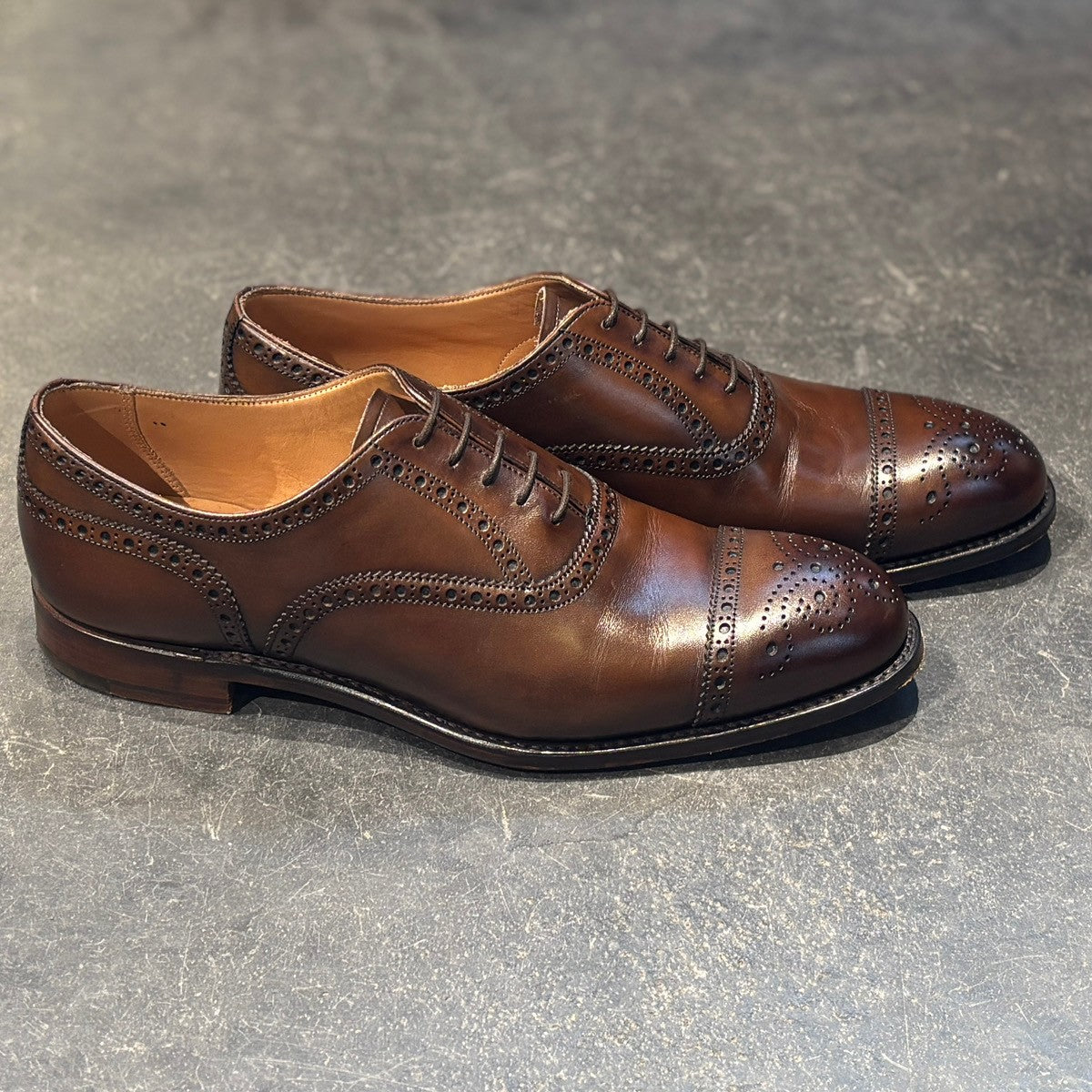【JOSEPH CHEANEY】ジョセフチーニー ウィルフレッド セミブローグ カーフ ダークブラウン サイズUK8.5F
