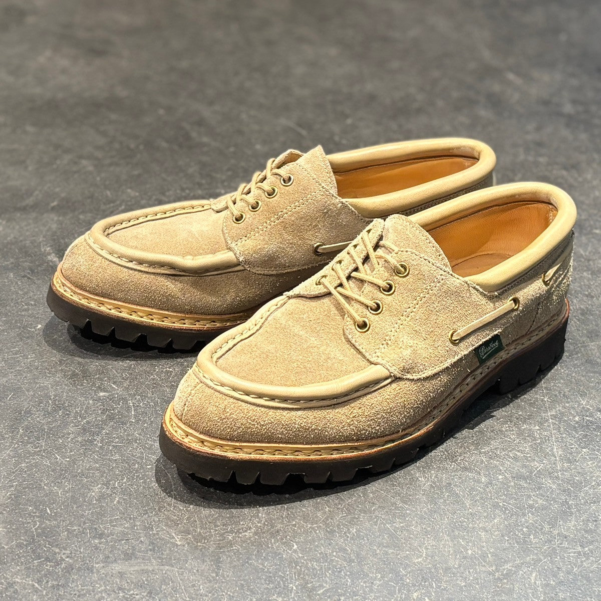 極美品【Paraboot】パラブーツ シメイ Uチップ スエード ベージュ サイズ UK6.5 参考定価¥101,200-