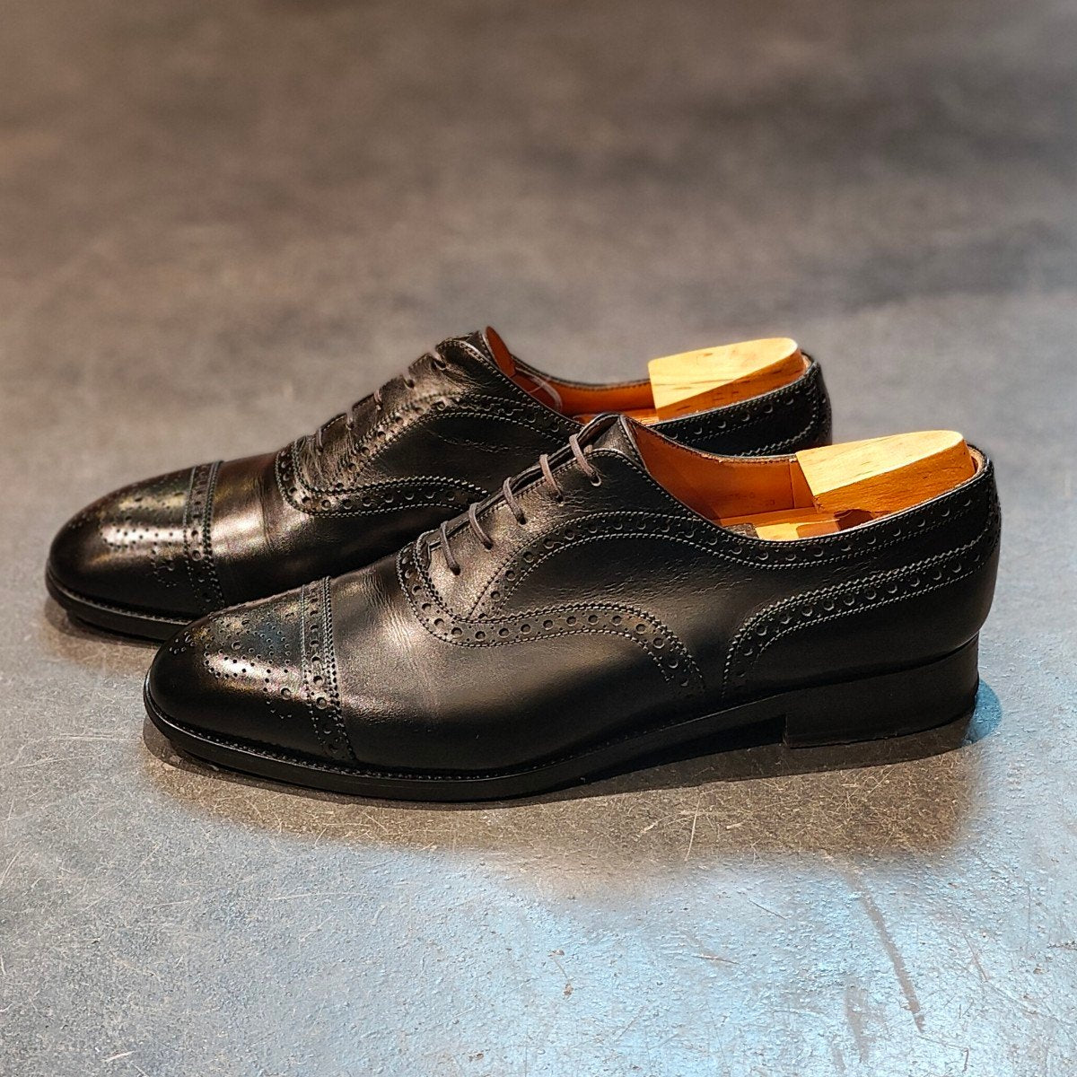 希少 美品【J.M.WESTON】ジェイエムウエストン 310 セミブローグ カーフ ブラック サイズUK8D 11ラスト