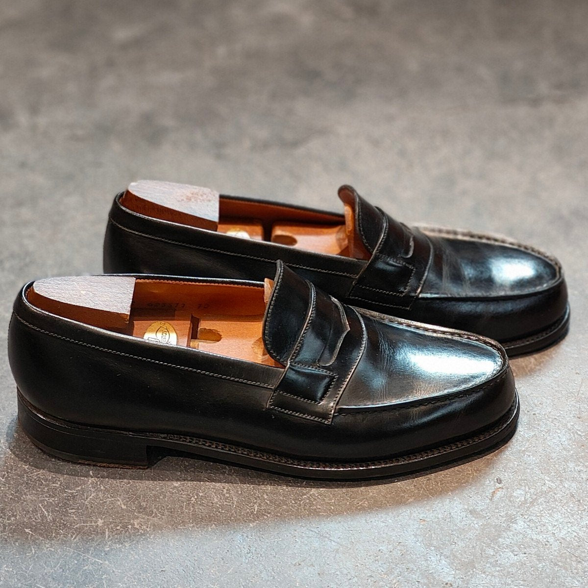 美品 【J.M.WESTON】ジェイエムウエストン 180 シグニチャーローファー 旧旧ロゴ ボックスカーフ ブラック サイズ UK6C 41ラスト 参考定価¥156,200-