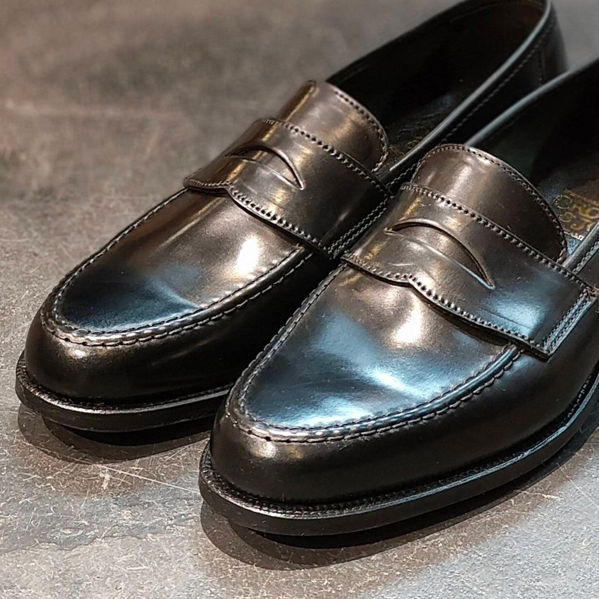新品未使用 【CROCKETT&JONES】クロケット&ジョーンズ ビームスF別注 メイン2 ローファー コードバン ブラック サイズUK5E 376ラスト
