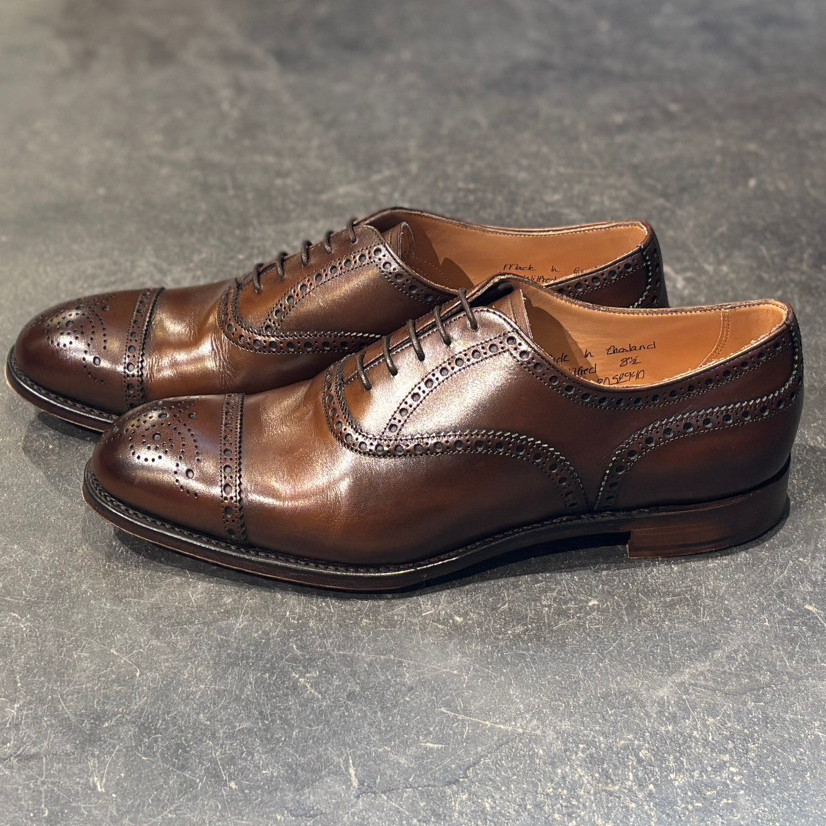 【JOSEPH CHEANEY】ジョセフチーニー ウィルフレッド セミブローグ カーフ ダークブラウン サイズUK8.5F