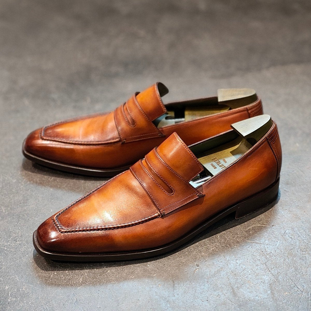 美品【BERLUTI】ベルルッティ 1213T アンディ カーフ パティーヌ ブラウン サイズ UK9