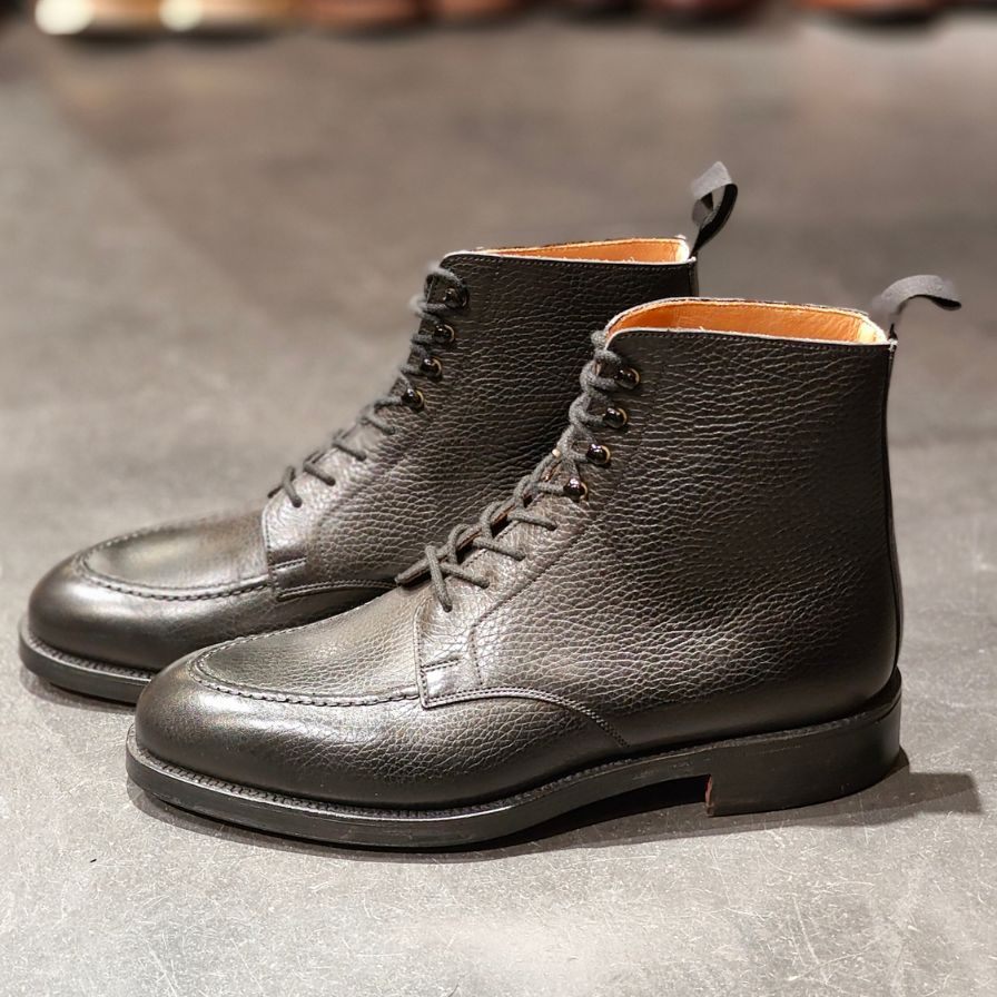 【CROCKETT&JONES】クロケットジョーンズ ゴールウェイ レースアップブーツ グレインレザー ブラック サイズ UK6.5E