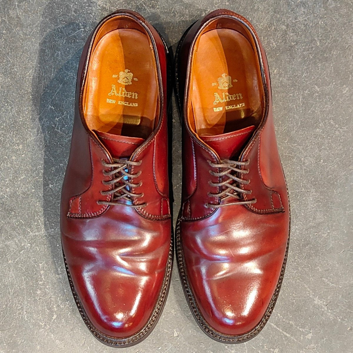 【ALDEN】オールデン 990 プレーントゥ コードバン ダークバーガンディ サイズ US7.5D バリーラスト 定価 ¥220,000-
