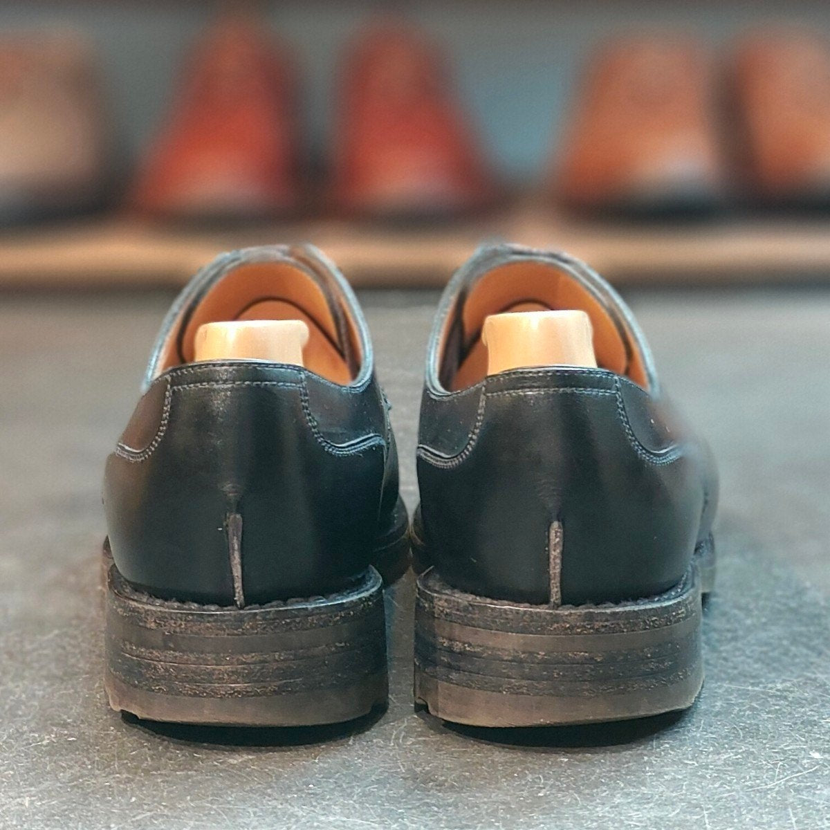 【J.M.WESTON】ジェイエムウエストン 641 ゴルフ Uチップ ボックスカーフ ブラック サイズ 5.5D ラスト31 定価¥168,300