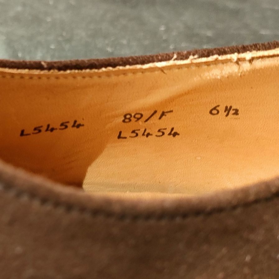 新品未使用 【JOSEPH CHEANEY】ジョセフチーニー L5454 プレーントゥ スエード ブラウン サイズUK6.5