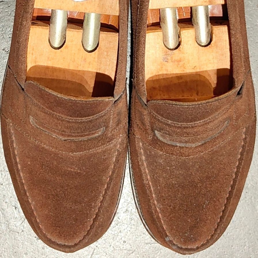 希少 美品 【J.M.WESTON】ジェイエムウエストン 180 シグニチャーローファー レディース旧旧旧ロゴ スエード ブラウン サイズ UK3.5C 82ラスト 参考定価¥151,800-