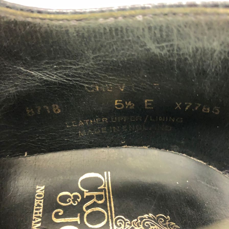 美品 【CROCKETT&JONES】クロケットアンドジョーンズ チェビオット フルブローグ グレインレザーカーフコンビ ブラックホワイト サイズ UK5.5E