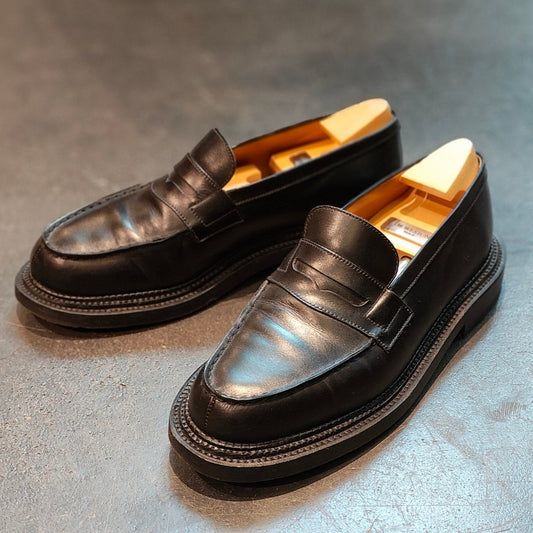 【J.M.WESTON】ジェイエムウエストン 385 トリプルソール ローファー ボックスカーフ ブラック サイズ UK6.5C 41ラスト 定価¥181,500-