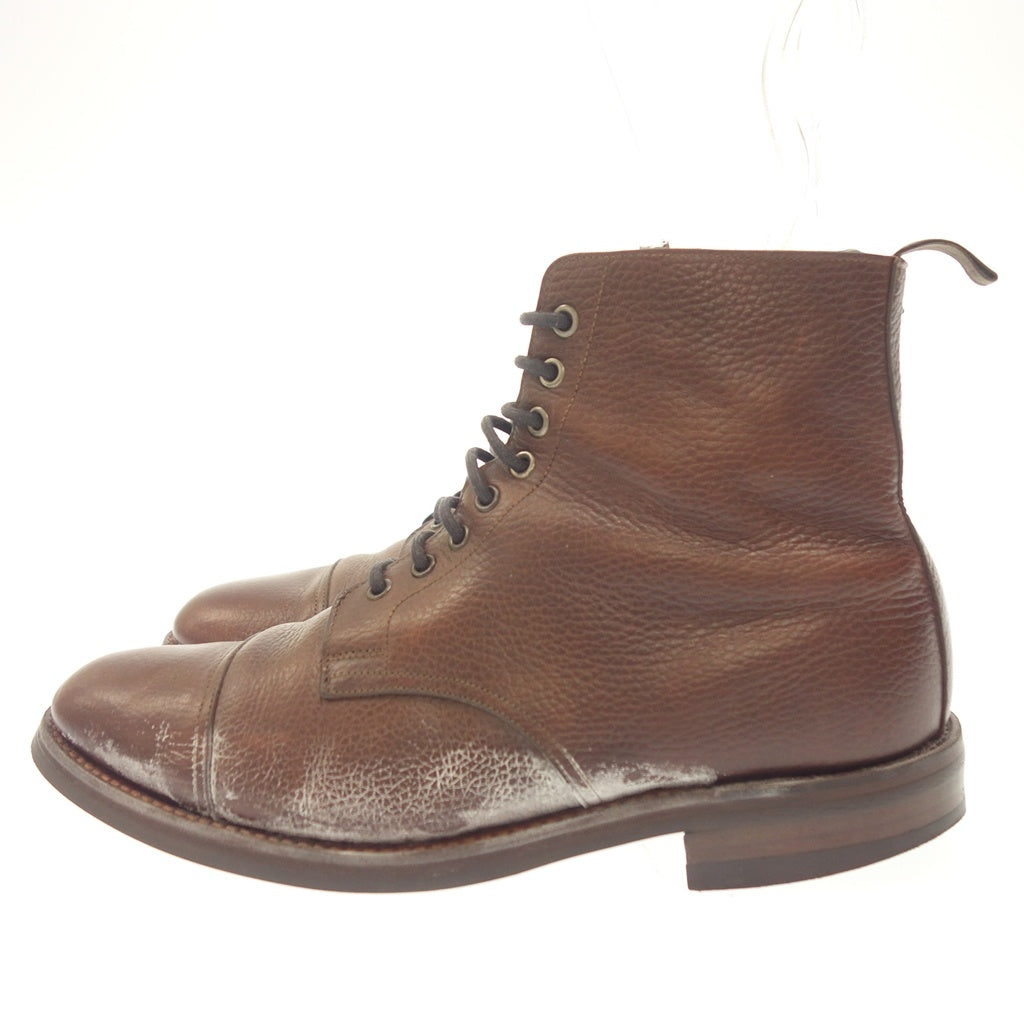 【CROCKETT&JONES × Paul Smith】クロケット&ジョーンズ × ポールスミス 別注レースアップブーツ ダービー グレインレザー ブラウン サイズ UK8.5E DERBY